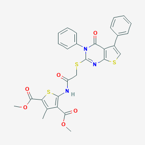 dimethyl 3-methyl-5-({[(4-oxo-3,5-diphenyl-3,4-dihydrothieno[2,3-d]pyrimidin-2-yl)thio]acetyl}amino)-2,4-thiophenedicarboxylate