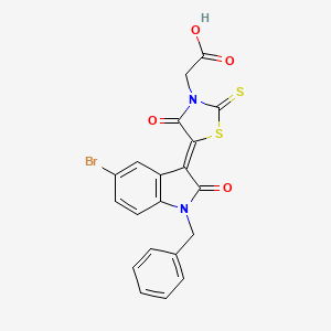 [5-(1-benzyl-5-bromo-2-oxo-1,2-dihydro-3H-indol-3-ylidene)-4-oxo-2-thioxo-1,3-thiazolidin-3-yl]acetic acid