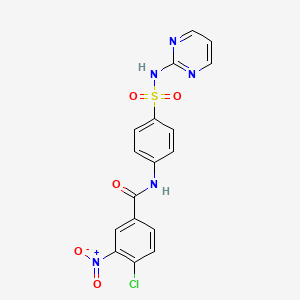 molecular formula C17H12ClN5O5S B3751331 4-chloro-3-nitro-N-{4-[(2-pyrimidinylamino)sulfonyl]phenyl}benzamide 