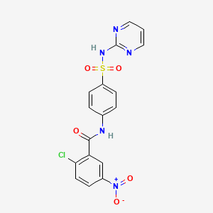 molecular formula C17H12ClN5O5S B3751333 2-chloro-5-nitro-N-{4-[(2-pyrimidinylamino)sulfonyl]phenyl}benzamide 