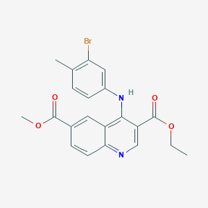 molecular formula C21H19BrN2O4 B375134 3-Ethyl 6-methyl 4-(3-bromo-4-methylanilino)quinoline-3,6-dicarboxylate CAS No. 459417-18-6