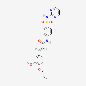 molecular formula C23H24N4O5S B3751345 3-(3-methoxy-4-propoxyphenyl)-N-{4-[(2-pyrimidinylamino)sulfonyl]phenyl}acrylamide 