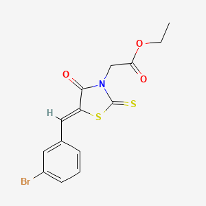 molecular formula C14H12BrNO3S2 B3751353 ethyl [5-(3-bromobenzylidene)-4-oxo-2-thioxo-1,3-thiazolidin-3-yl]acetate 