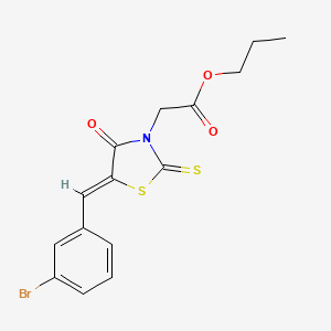 molecular formula C15H14BrNO3S2 B3751360 propyl [5-(3-bromobenzylidene)-4-oxo-2-thioxo-1,3-thiazolidin-3-yl]acetate 
