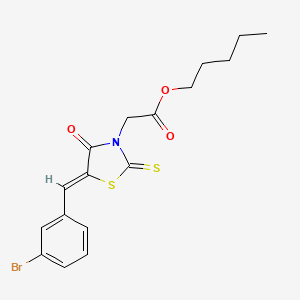 molecular formula C17H18BrNO3S2 B3751365 pentyl [5-(3-bromobenzylidene)-4-oxo-2-thioxo-1,3-thiazolidin-3-yl]acetate 
