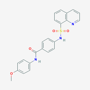 molecular formula C23H19N3O4S B375137 N-(4-methoxyphenyl)-4-[(quinolin-8-ylsulfonyl)amino]benzamide 