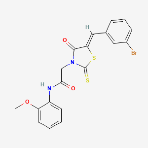 molecular formula C19H15BrN2O3S2 B3751371 2-[5-(3-bromobenzylidene)-4-oxo-2-thioxo-1,3-thiazolidin-3-yl]-N-(2-methoxyphenyl)acetamide 