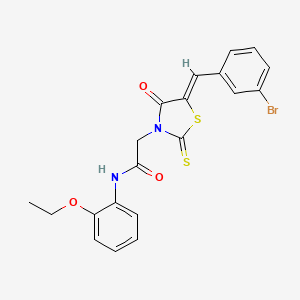 molecular formula C20H17BrN2O3S2 B3751377 2-[5-(3-bromobenzylidene)-4-oxo-2-thioxo-1,3-thiazolidin-3-yl]-N-(2-ethoxyphenyl)acetamide 