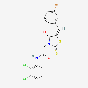 molecular formula C18H11BrCl2N2O2S2 B3751391 2-[5-(3-bromobenzylidene)-4-oxo-2-thioxo-1,3-thiazolidin-3-yl]-N-(2,3-dichlorophenyl)acetamide 