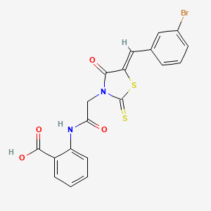 2-({[5-(3-bromobenzylidene)-4-oxo-2-thioxo-1,3-thiazolidin-3-yl]acetyl}amino)benzoic acid