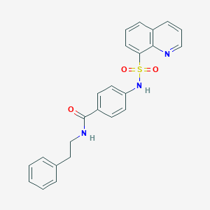 molecular formula C24H21N3O3S B375143 N-(2-phenylethyl)-4-[(quinolin-8-ylsulfonyl)amino]benzamide 