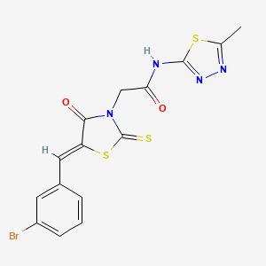 2-[(5Z)-5-[(3-bromophenyl)methylidene]-4-oxo-2-sulfanylidene-1,3-thiazolidin-3-yl]-N-(5-methyl-1,3,4-thiadiazol-2-yl)acetamide