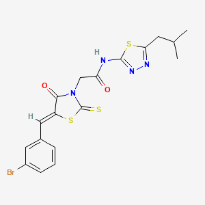 2-[5-(3-bromobenzylidene)-4-oxo-2-thioxo-1,3-thiazolidin-3-yl]-N-(5-isobutyl-1,3,4-thiadiazol-2-yl)acetamide