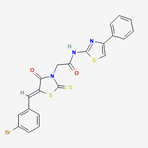 2-[5-(3-bromobenzylidene)-4-oxo-2-thioxo-1,3-thiazolidin-3-yl]-N-(4-phenyl-1,3-thiazol-2-yl)acetamide