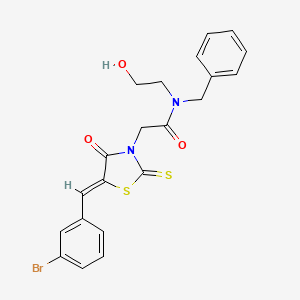 N-benzyl-2-[5-(3-bromobenzylidene)-4-oxo-2-thioxo-1,3-thiazolidin-3-yl]-N-(2-hydroxyethyl)acetamide