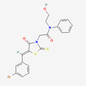 2-[5-(3-bromobenzylidene)-4-oxo-2-thioxo-1,3-thiazolidin-3-yl]-N-(2-hydroxyethyl)-N-phenylacetamide