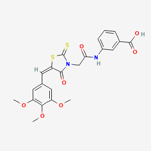 3-({[4-oxo-2-thioxo-5-(3,4,5-trimethoxybenzylidene)-1,3-thiazolidin-3-yl]acetyl}amino)benzoic acid