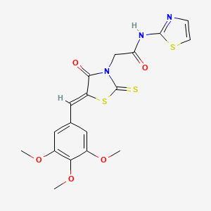 2-[4-oxo-2-thioxo-5-(3,4,5-trimethoxybenzylidene)-1,3-thiazolidin-3-yl]-N-1,3-thiazol-2-ylacetamide