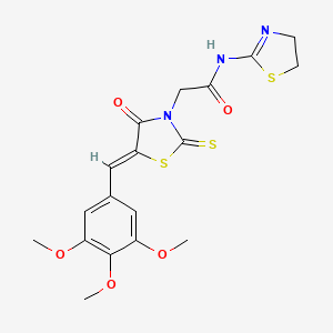 N-(4,5-dihydro-1,3-thiazol-2-yl)-2-[4-oxo-2-thioxo-5-(3,4,5-trimethoxybenzylidene)-1,3-thiazolidin-3-yl]acetamide