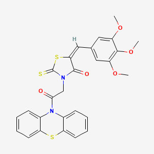 3-[2-oxo-2-(10H-phenothiazin-10-yl)ethyl]-2-thioxo-5-(3,4,5-trimethoxybenzylidene)-1,3-thiazolidin-4-one