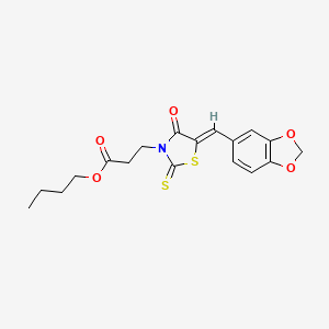 butyl 3-[5-(1,3-benzodioxol-5-ylmethylene)-4-oxo-2-thioxo-1,3-thiazolidin-3-yl]propanoate