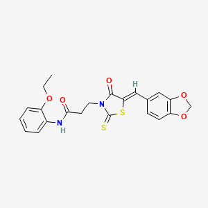 3-[(5Z)-5-(1,3-benzodioxol-5-ylmethylidene)-4-oxo-2-thioxo-1,3-thiazolidin-3-yl]-N-(2-ethoxyphenyl)propanamide