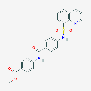 molecular formula C24H19N3O5S B375155 Methyl 4-({4-[(quinolin-8-ylsulfonyl)amino]benzoyl}amino)benzoate 