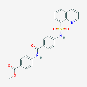 molecular formula C24H19N3O5S B375155 METHYL 4-[4-(QUINOLINE-8-SULFONAMIDO)BENZAMIDO]BENZOATE 