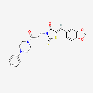 5-(1,3-benzodioxol-5-ylmethylene)-3-[3-oxo-3-(4-phenyl-1-piperazinyl)propyl]-2-thioxo-1,3-thiazolidin-4-one