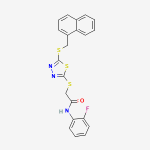 N-(2-fluorophenyl)-2-({5-[(1-naphthylmethyl)thio]-1,3,4-thiadiazol-2-yl}thio)acetamide