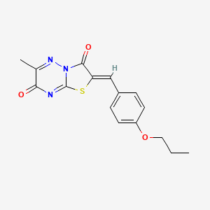 molecular formula C16H15N3O3S B3751656 6-methyl-2-(4-propoxybenzylidene)-7H-[1,3]thiazolo[3,2-b][1,2,4]triazine-3,7(2H)-dione 