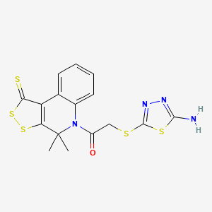 molecular formula C16H14N4OS5 B3751663 5-{[(5-amino-1,3,4-thiadiazol-2-yl)thio]acetyl}-4,4-dimethyl-4,5-dihydro-1H-[1,2]dithiolo[3,4-c]quinoline-1-thione CAS No. 6204-99-5