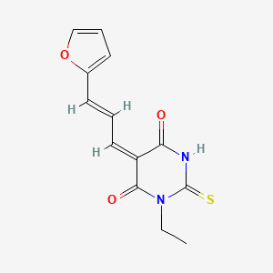 molecular formula C13H12N2O3S B3751703 1-ethyl-5-[3-(2-furyl)-2-propen-1-ylidene]-2-thioxodihydro-4,6(1H,5H)-pyrimidinedione 