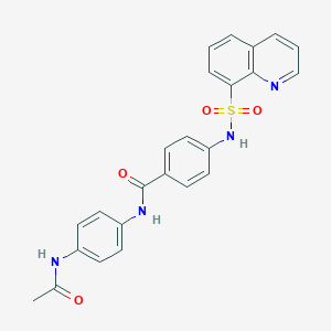 molecular formula C24H20N4O4S B375171 N-[4-(acetylamino)phenyl]-4-[(quinolin-8-ylsulfonyl)amino]benzamide 