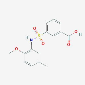 molecular formula C15H15NO5S B375172 3-[(2-Methoxy-5-methylphenyl)sulfamoyl]benzoic acid 