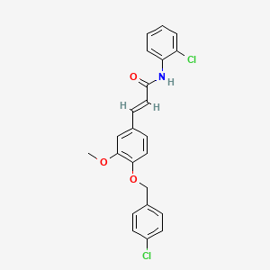 molecular formula C23H19Cl2NO3 B3751768 3-{4-[(4-chlorobenzyl)oxy]-3-methoxyphenyl}-N-(2-chlorophenyl)acrylamide 