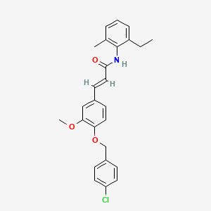 molecular formula C26H26ClNO3 B3751789 3-{4-[(4-chlorobenzyl)oxy]-3-methoxyphenyl}-N-(2-ethyl-6-methylphenyl)acrylamide 