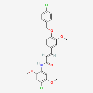 molecular formula C25H23Cl2NO5 B3751795 3-{4-[(4-chlorobenzyl)oxy]-3-methoxyphenyl}-N-(4-chloro-2,5-dimethoxyphenyl)acrylamide 