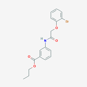 molecular formula C18H18BrNO4 B3751832 propyl 3-{[(2-bromophenoxy)acetyl]amino}benzoate 