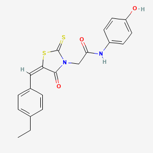 2-[(5E)-5-[(4-ethylphenyl)methylidene]-4-oxo-2-sulfanylidene-1,3-thiazolidin-3-yl]-N-(4-hydroxyphenyl)acetamide