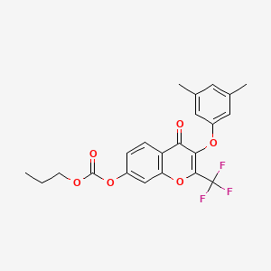 molecular formula C22H19F3O6 B3751931 3-(3,5-dimethylphenoxy)-4-oxo-2-(trifluoromethyl)-4H-chromen-7-yl propyl carbonate 