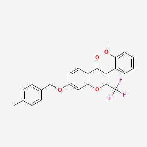 3-(2-methoxyphenyl)-7-[(4-methylbenzyl)oxy]-2-(trifluoromethyl)-4H-chromen-4-one