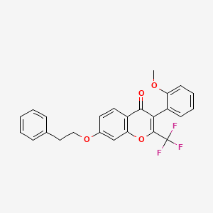 3-(2-methoxyphenyl)-7-(2-phenylethoxy)-2-(trifluoromethyl)-4H-chromen-4-one