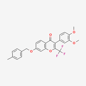 molecular formula C26H21F3O5 B3751947 3-(3,4-dimethoxyphenyl)-7-[(4-methylbenzyl)oxy]-2-(trifluoromethyl)-4H-chromen-4-one 