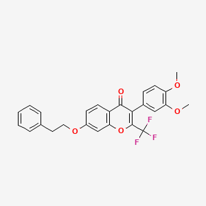 3-(3,4-dimethoxyphenyl)-7-(2-phenylethoxy)-2-(trifluoromethyl)-4H-chromen-4-one