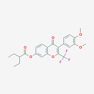 3-(3,4-dimethoxyphenyl)-4-oxo-2-(trifluoromethyl)-4H-chromen-7-yl 2-ethylbutanoate