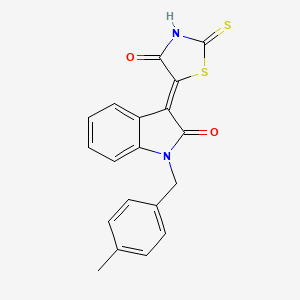 1-(4-methylbenzyl)-3-(4-oxo-2-thioxo-1,3-thiazolidin-5-ylidene)-1,3-dihydro-2H-indol-2-one