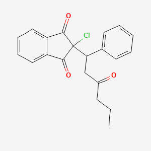 2-chloro-2-(3-oxo-1-phenylhexyl)-1H-indene-1,3(2H)-dione