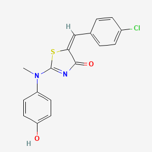 (5E)-5-[(4-CHLOROPHENYL)METHYLIDENE]-2-[(4-HYDROXYPHENYL)(METHYL)AMINO]-4,5-DIHYDRO-1,3-THIAZOL-4-ONE