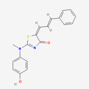 molecular formula C19H16N2O2S B3752025 2-[(4-hydroxyphenyl)(methyl)amino]-5-(3-phenyl-2-propen-1-ylidene)-1,3-thiazol-4(5H)-one 